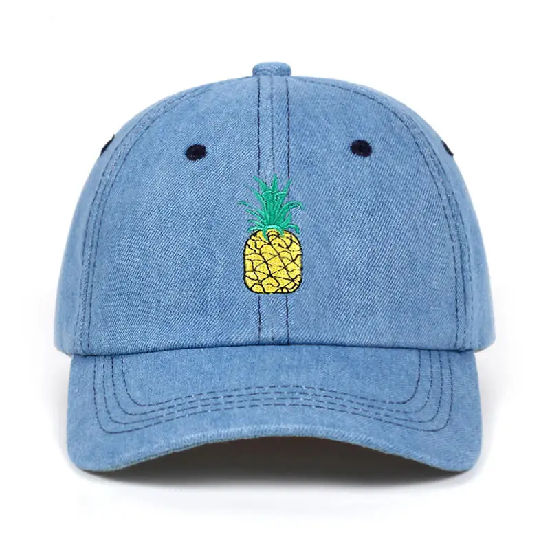 VORON/Мужская и женская кепка с ананасом, хлопковая бейсболка в стиле унисекс, унисекс, кепка для папы, шапки bone garros - Цвет: Denim Blue