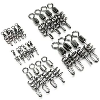 

100 Pcs Screw Rolling Fishing Swivel Snap Swivel Connector Cork Screws SMN88