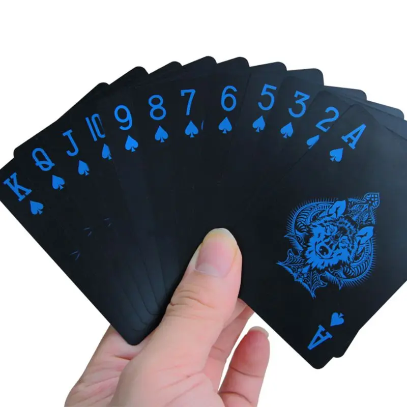 

Wolf Poker Waterproof PVC Playing Cards Poker Card With Black Backing Magic Toy Props
