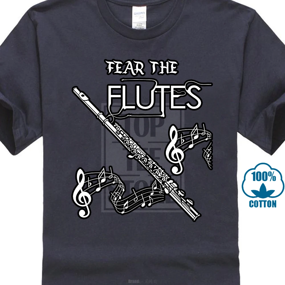 Flute Music Gift Shirt Fear The Flutes Marching Band Teein TShirts from Men's Clothing on
