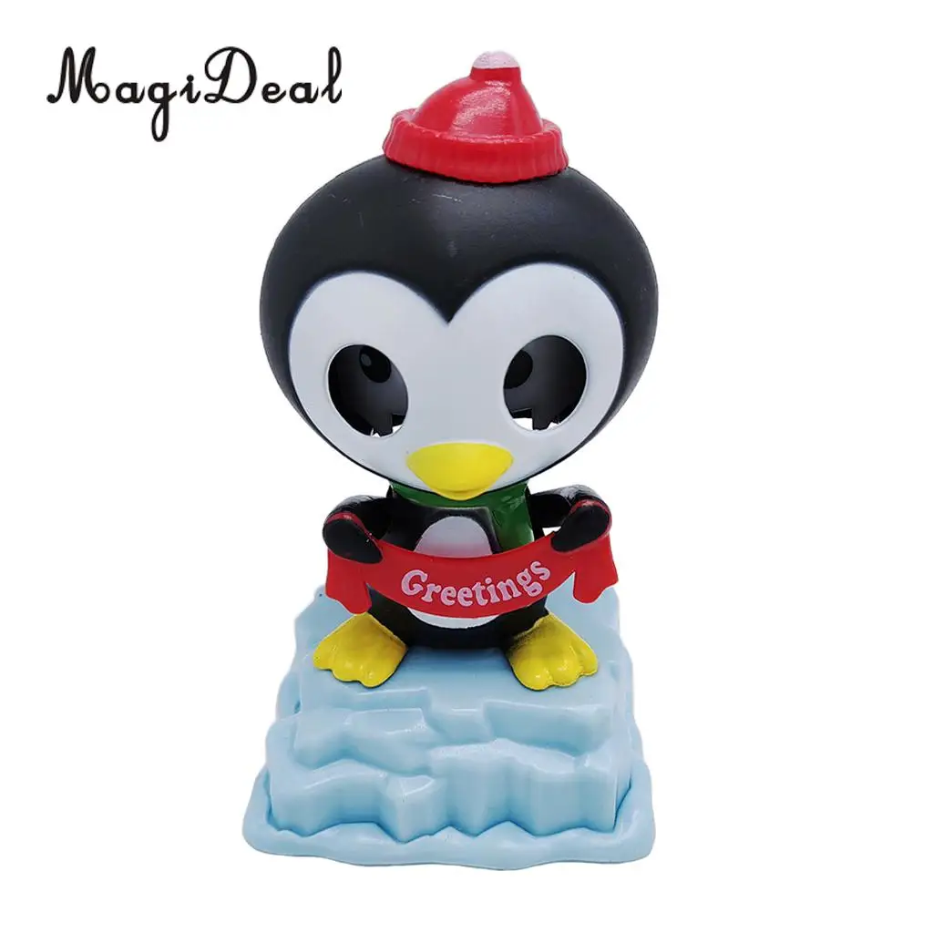 Solar Powered Bobbing Penguin Animal Figure - Fun Solar Science Toy Home Desktop Car Decor Bobbleheads Animal Pet Model