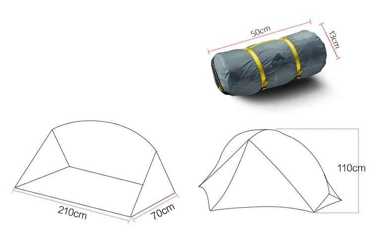 3F UL gear 1 человек Сверхлегкий походный тент для одного человека Открытый легкий походный тент