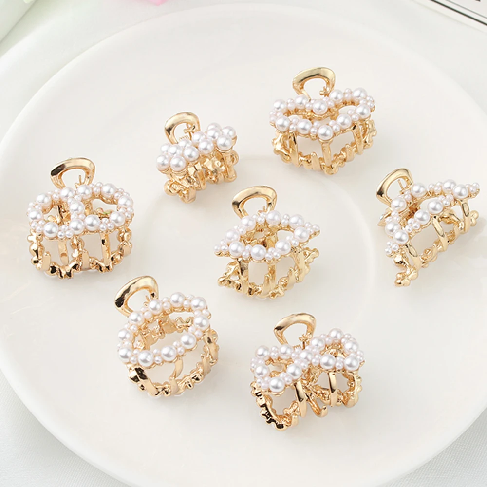 

Fashion Elegant Alloy Hair Claw Crystal Imitation Pearl Hair Clip Claw Elegant Hairpin Crab Jewelry Headwear
