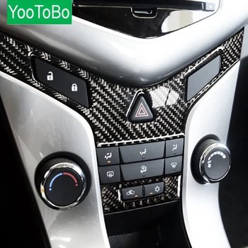 

For Chevrolet Cruze Carbon Fiber Car Interior Central Control Button Panel Trim Car Styling Sticker 2009-2015 Accessories