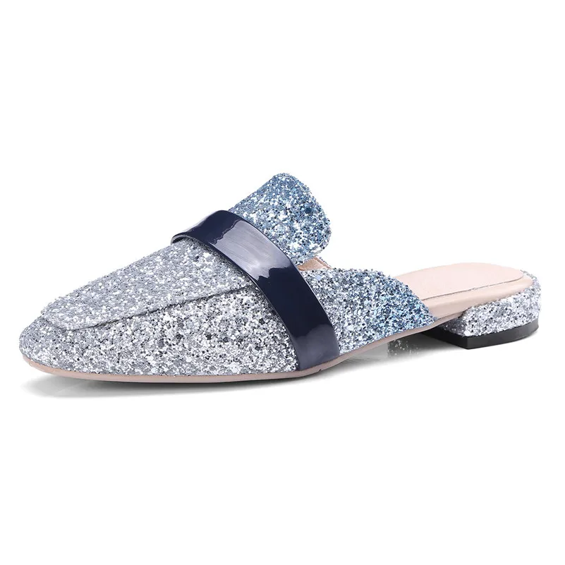 Printemps Carré Nouvelle Conasco Bling Chaussures Automne Slingbacks rose Arrivée Qualité Bout Partie Appartements Bal 1 Mules De Femmes Yqdqrw0