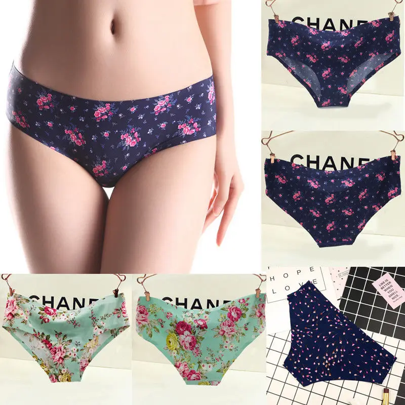 

2018 NEW Ladies Women Fashion Seamless Ice Silk Low Waist Underwear Triangle Bottom Hot