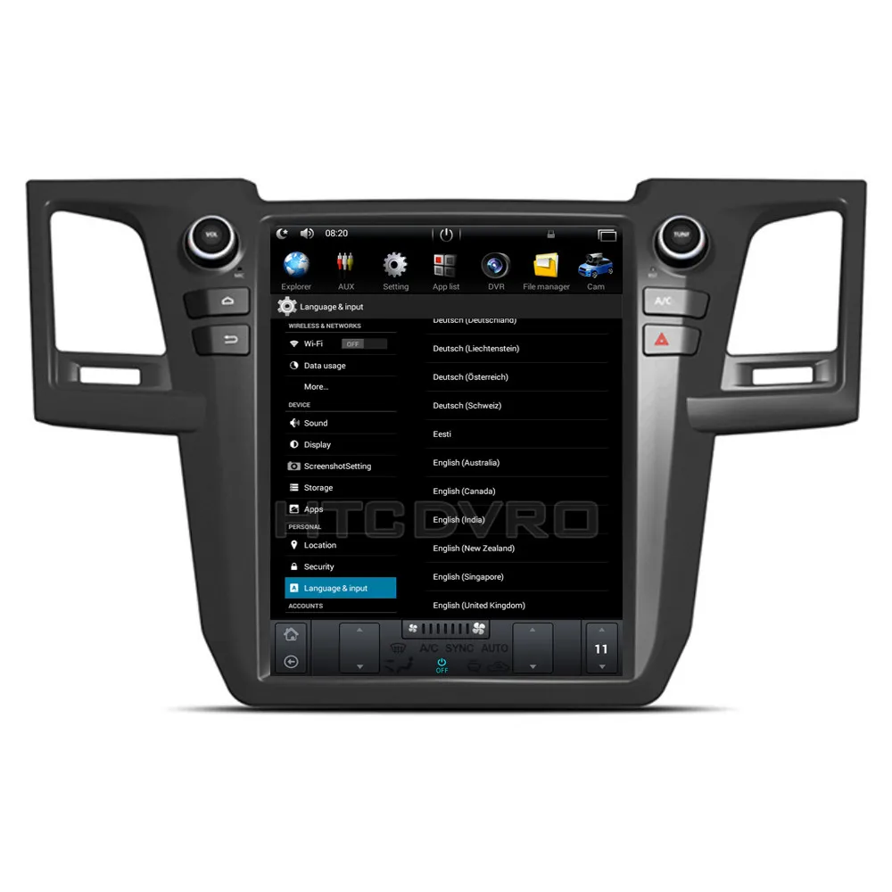 Discount YMODVHT 12.1inch Telsa Style Vertical Screen Quad Core Android 7.1 2GB Car DVD GPS for Toyota Fortuner/Revo 2012-2015 AUTO A/C 15