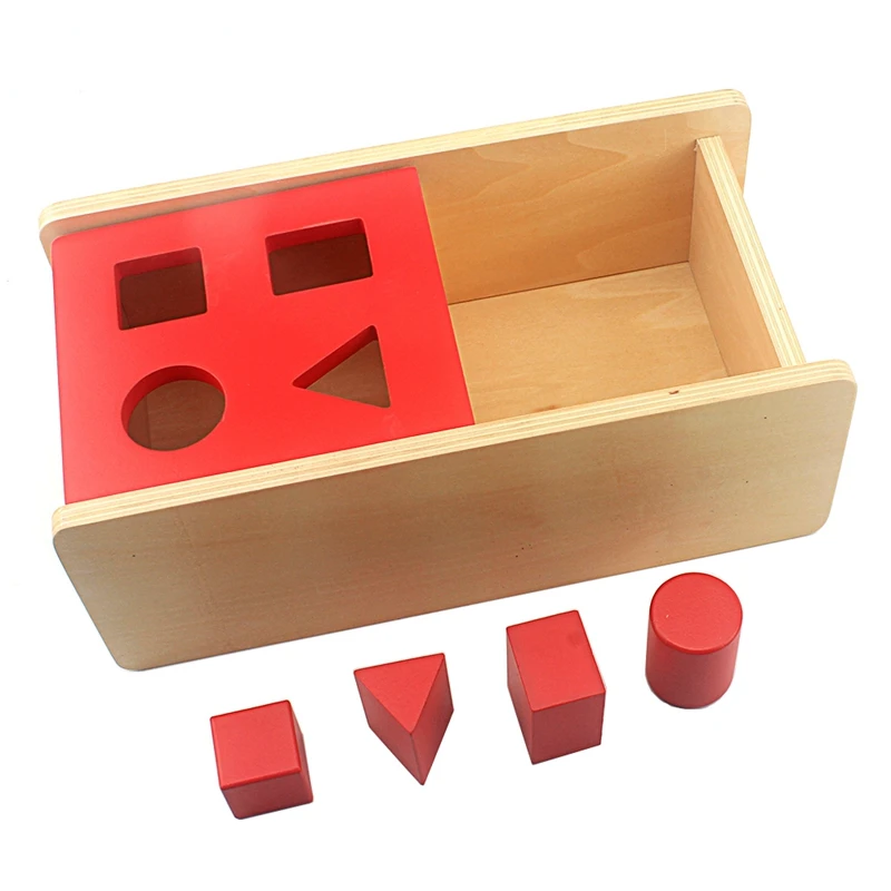  Unisex Baby Montessori Educational Toys Wooden Imbucare Boxs Set Red Geometrics Box Green Round Box