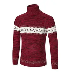 Gresanhevic Новый Для мужчин водолазка вязаный свитер Повседневное пуловер с длинными рукавами свитер