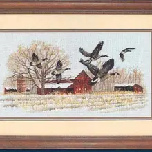 Высокое качество красивый прекрасный Счетный крест комплект зима гуси Гусь птица птицы dim 13732