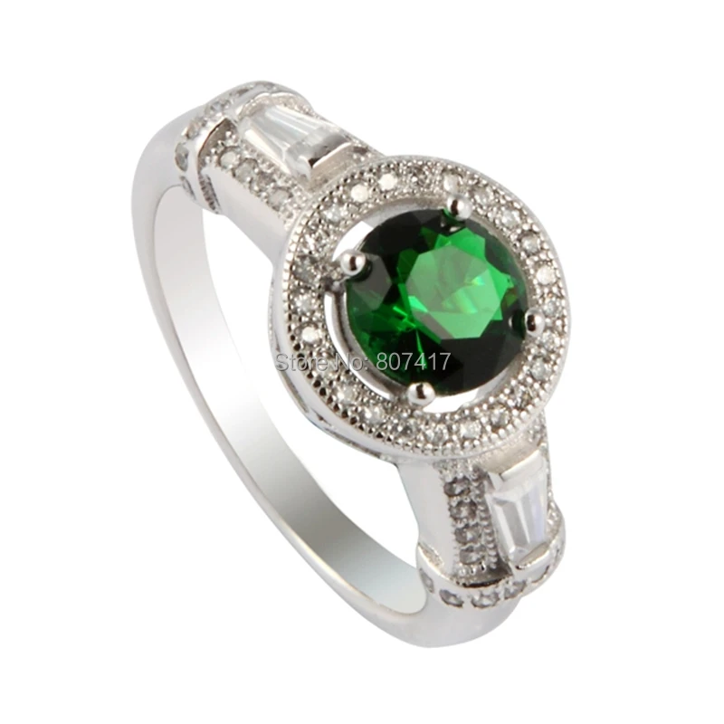 

SHUNXUNZE Engagement rings Jewelry & Accessories for women Wholesale Peridot Cubic Zirconia Rhodium Plated R3193D size 6 7 8 9