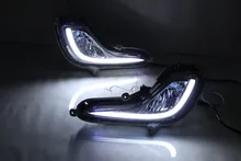 Желтый функцией поворота LED DRL для Hyundai Accent Solaris Verna, светодиодные дневные Бег свет для Hyundai Solaris седан 2011-13