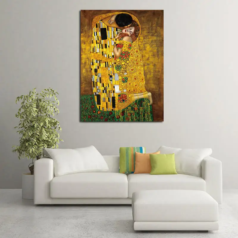 

Unframed Gustav Klimt Kiss Classic Art Painting HD Print Poster For Room Home Decor