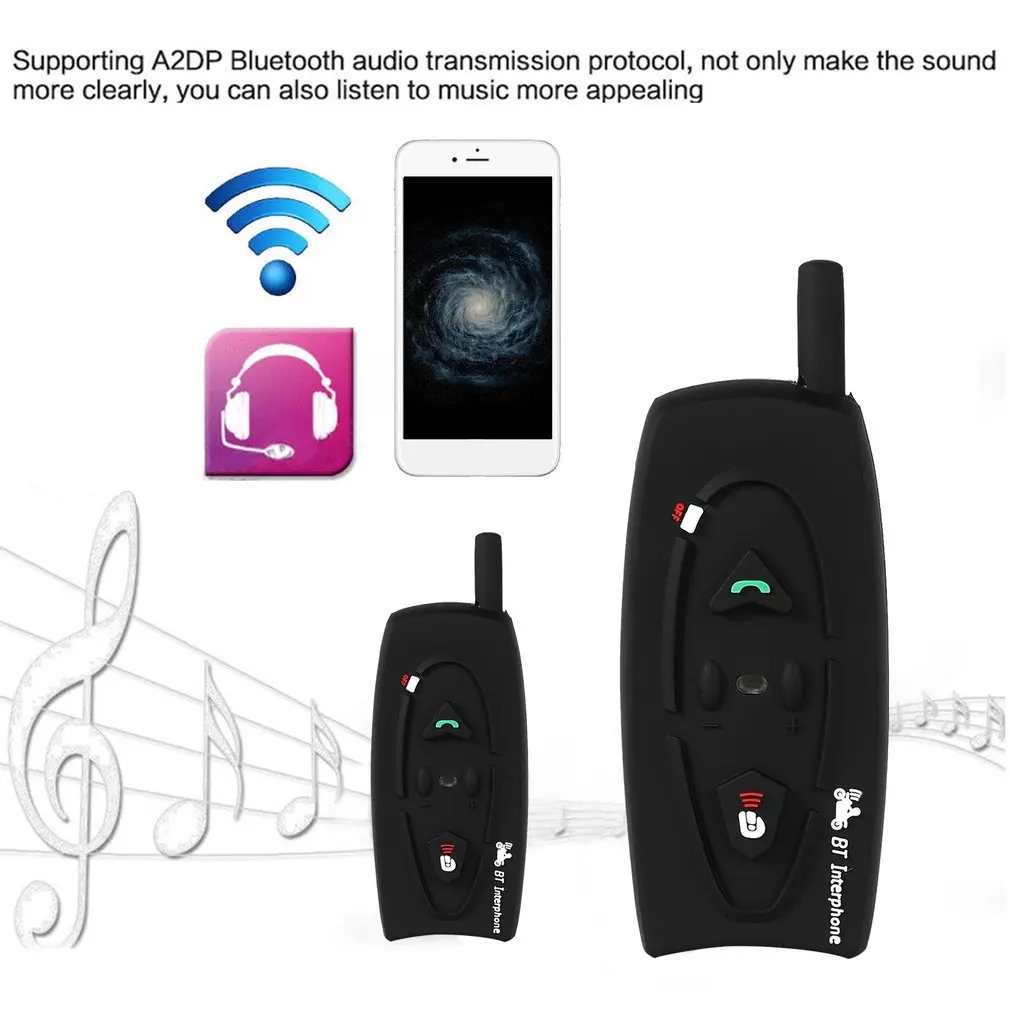 

High Quality V2-500M Bluetooth Motorcycle Helmet Intercom Interphone 2 Riders BT Walkie Talkie For Skiing Cycling Helmet