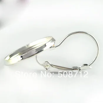 

Free shipping!!!100pcs Silver Plated Leverback Earring Base Earring Blanks For 10mm round Gemstone Cameo Setting