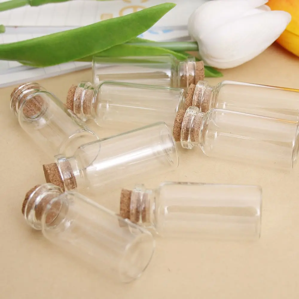 

8 stks 0.5 ml Wish Bottles Tiny Small Empty Clear Cork Glass Bottles Vials For Wedding Holiday Decoration Christmas Gifts