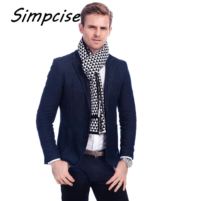 men's scarves & shawls Men's scarf New Fashion foulard homme Europe Winter knit Men Scarf Wrap Long Thick Warm Plaid Scarves Scarf male A3A18943 mens dress scarf