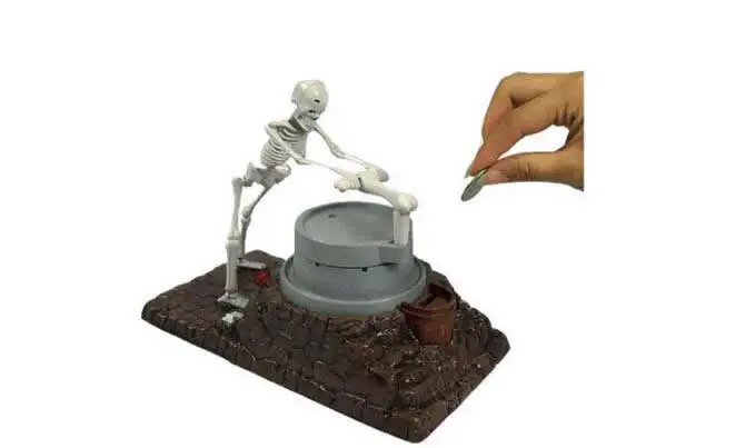 Хэллоуин страшный череп для вечеринки Копилка электрическая игрушка шлифовальный Скелет ужасные пугающие украшения подарок