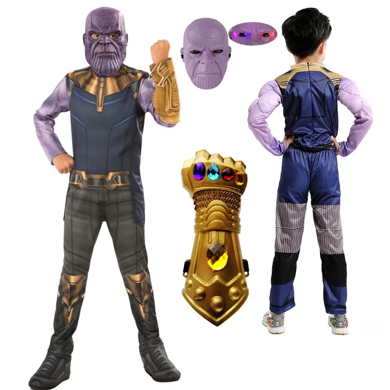 

Thanos Cosplay Costume Kids Avengers Alliance 4 Final Battle Cos Boys Infinity War Thanos Muscle Costume Halloween Party Clothes