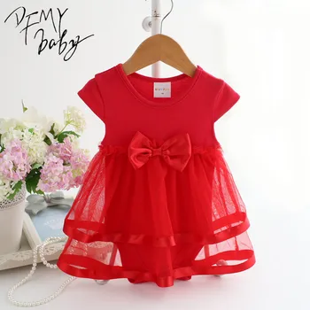 NewBorn Baby Dress Summer Cotton Bow Baby Rompers For girls Summer Kids Infant Clothes Baby Girls Jumpsuit