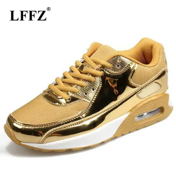 

Lzzf 2018 Women Sneakers with Bling Breathable Mesh Newly Tenis Feminino Casual Shoes Women 2017 Gold Silver Walking Shoes Woman