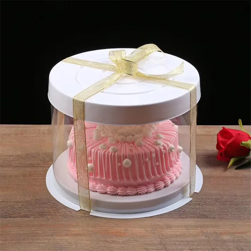 

10 set Clear Plastic cake Holder baking cookie tray packaging display Boxes decorating princes birthday bakery cakes board pad