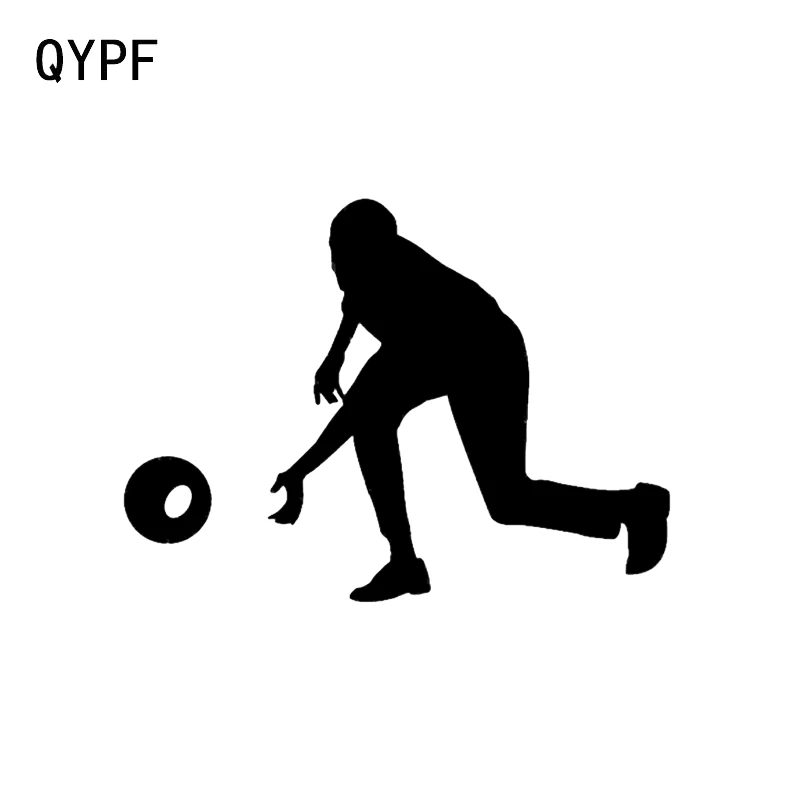

QYPF 13.6*10CM Coolest Bowling Game Decor Car Styling Sticker Silhouette Motorcycle Decals Vinyl C16-1308