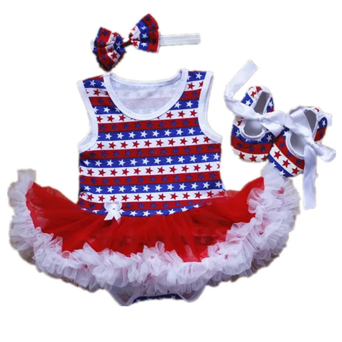 Одежда для маленьких девочек Купальник-боди в полоску для новорожденных, 4 звезды, пачка, обруч и туфли для младенцев, Детские праздничные платья комплект одежды для маленьких девочек - Цвет: C