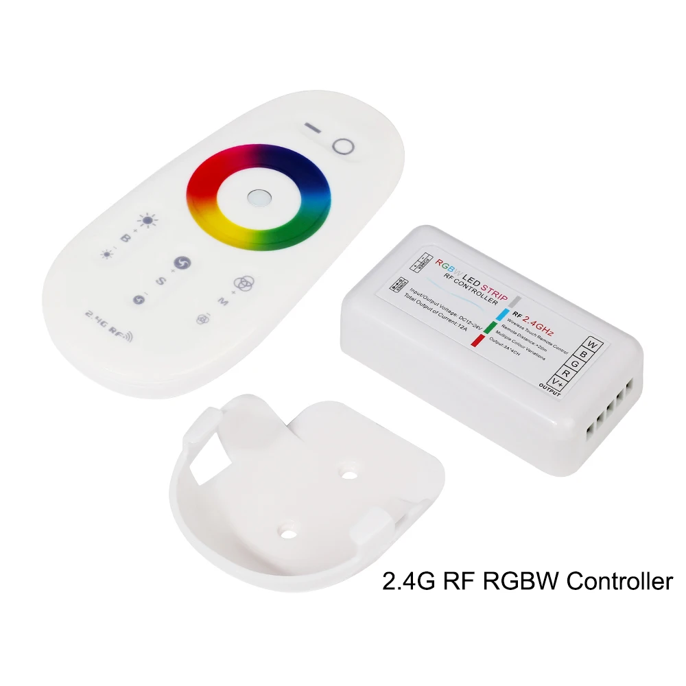 

DC12-24A 2.4G 12A RGBW LED Controller Touch screen RF wireless Remote Controller with Holder For LED Strip 5050 RGBW RGBWW