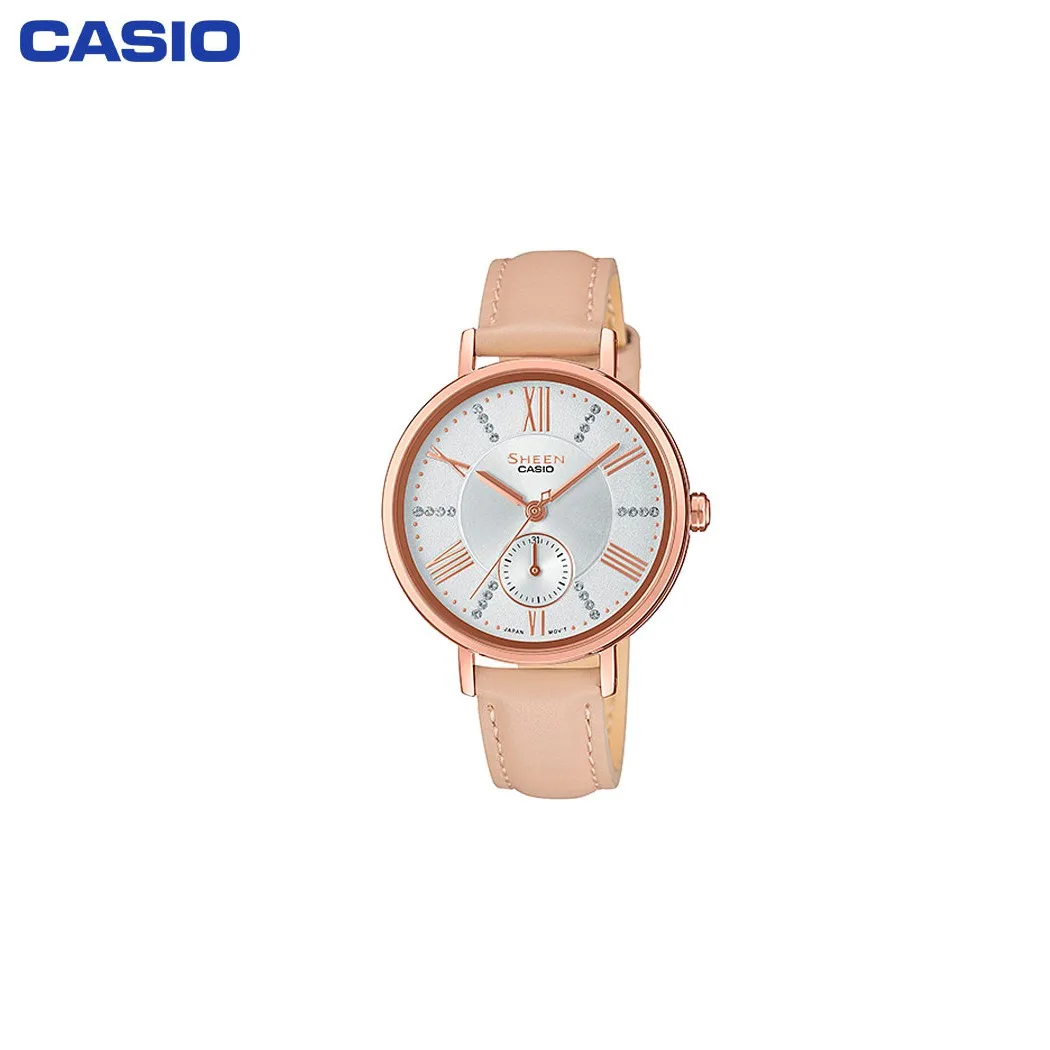 Наручные часы Casio SHE-3066PGL-7BUEF женские кварцевые на кожаном ремешке |