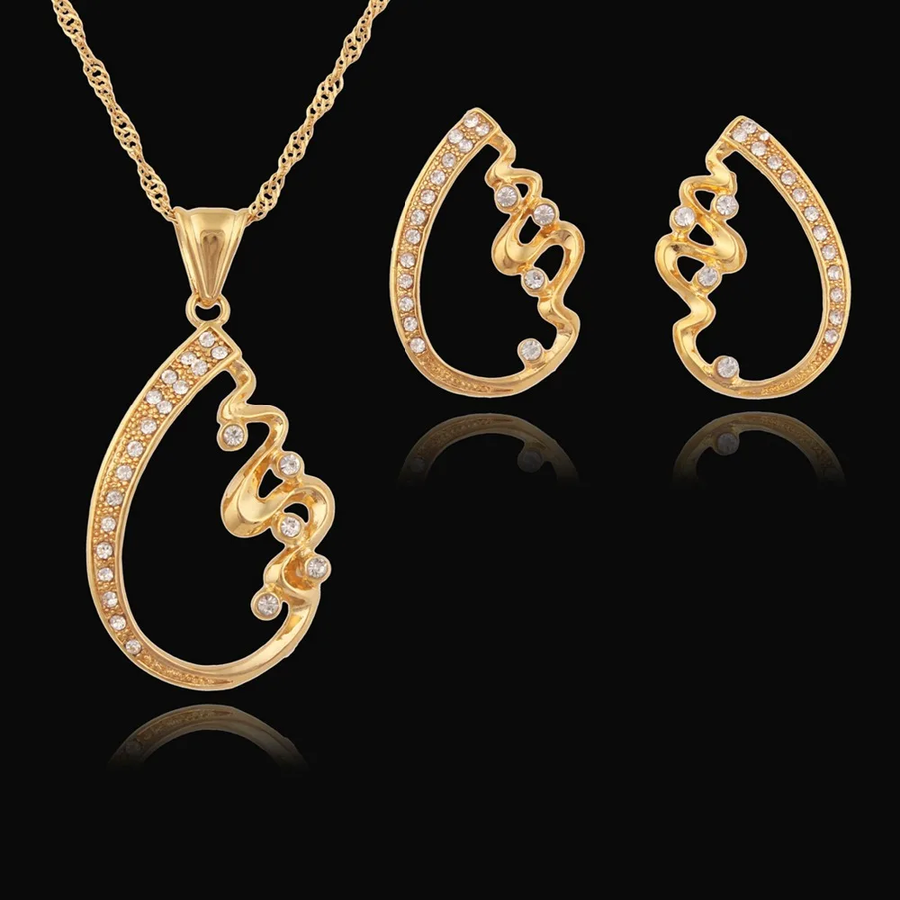 Women S Gold Color Necklace Pendant Earrings African South America Women S Gold Color Necklace Pendant Earrings African South America Crystal Trendy Jewelry Sets Free Shipping In From Accessories On
