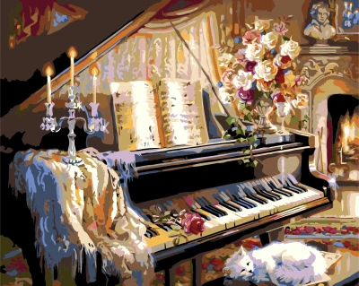 Image Piano Frameless Pictures Painting By Numbers Home Decor For Living Room DIY Digital Canvas Oil Painting Wall Art G467