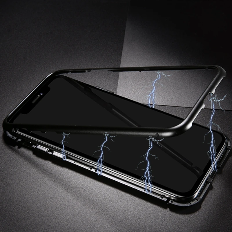 Case For iPhone X XS/XS MAX XR Magnetic Adsorption Coque 6 6S 7 8 Plus Clear Tempered Glass Cover Back Metal Cases |