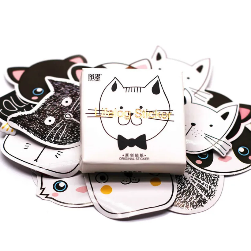 

2019 New Cat Head Memo Pad Stationery Book Marks Creative Cute Animal Sticky Notes School Supplies Paper Stickers