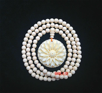 

Jewelry White yak bones carved pendants flowers beads chain men and women necklace