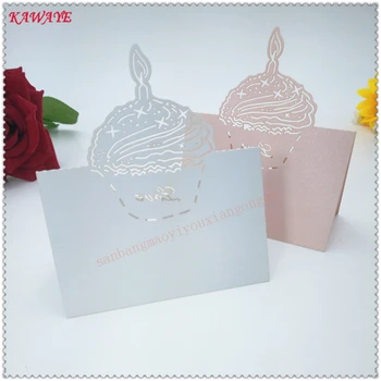 

100Pcs Laser Cut Cake Seat Cards Wedding Seat Decoration Name Place Card Wedding Celebration Birthday Party Table Card 7ZZ04