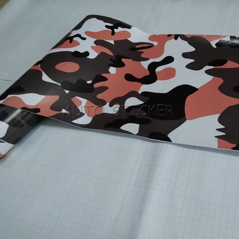 orange black white camo vinyl 6