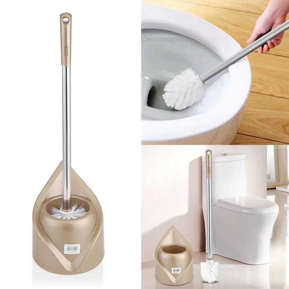 Toilet Brush With Canister Stainless Steel Hotel Bathroom Cleaning