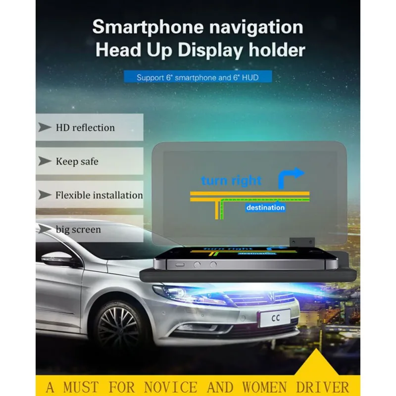 Универсальный H6 автомобилей Hud Дисплей проектор телефон навигации смартфон держатель Gps Hud для любых автомобилей