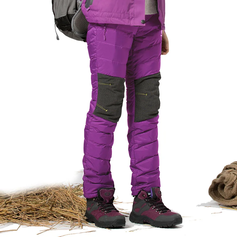 Зимние толстые теплые походные брюки на утином пуху для снежной погоды, лыжные брюки для женщин, штаны для сноуборда, штаны для катания на коньках для женщин