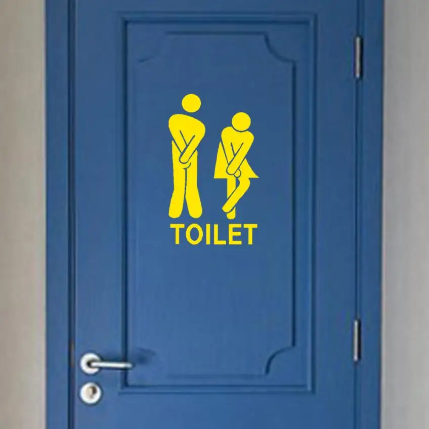Home Decor Съемный милый человек женщина Санузел Туалет WC Стикеры Семья DIY Декор стен Стикеры дома Deco mirror JU30