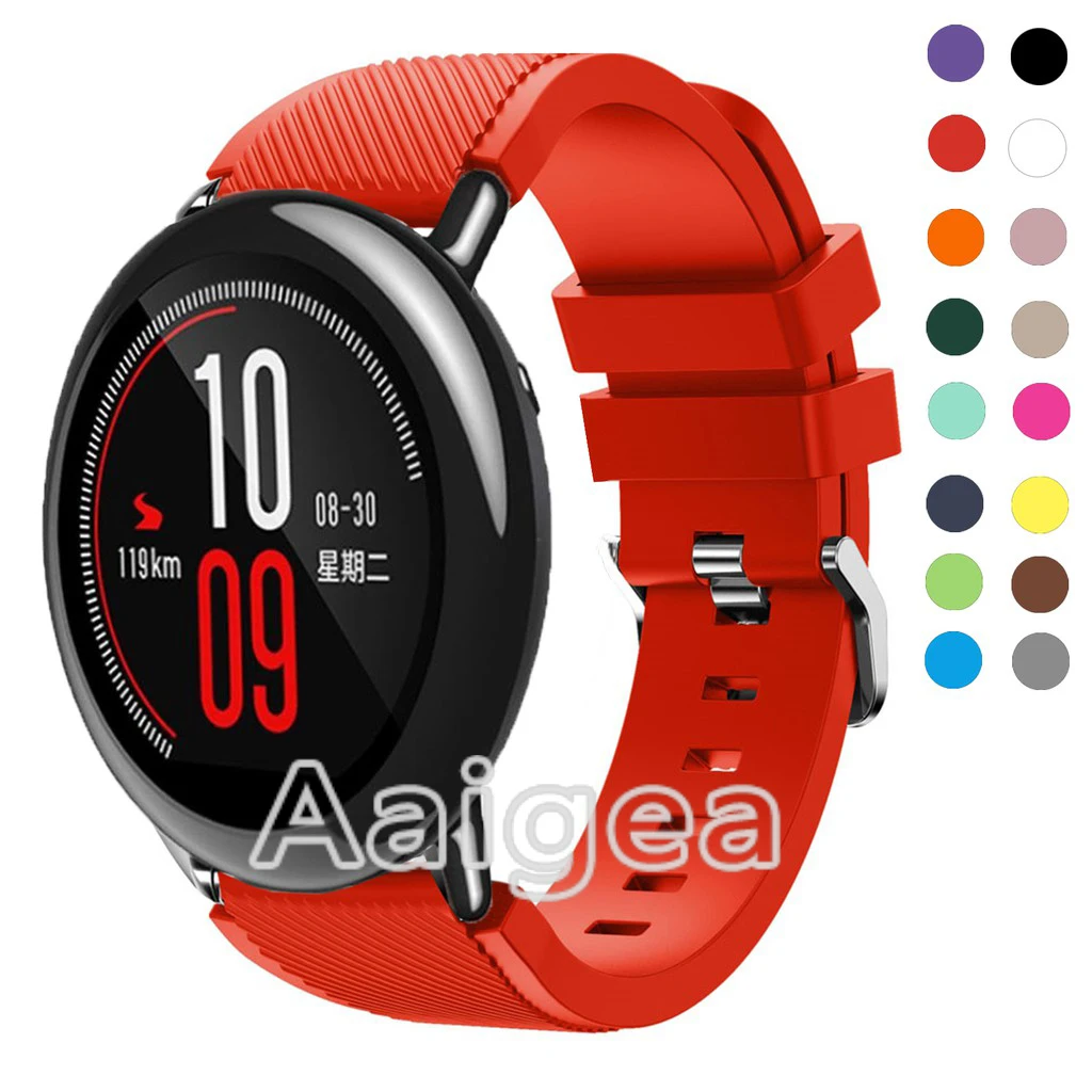 Силиконовый ремешок для часов металлический Xiaomi Huami Amazfit Pace цветной сменный