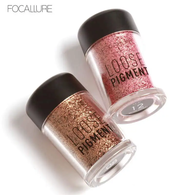 

FOCALLURE 12 Colors Glitter Eye Shadow Maquiagem Mineral Metallic Eyeshadow Loose Shadows Powder Pro Eyes Makeup Profissional