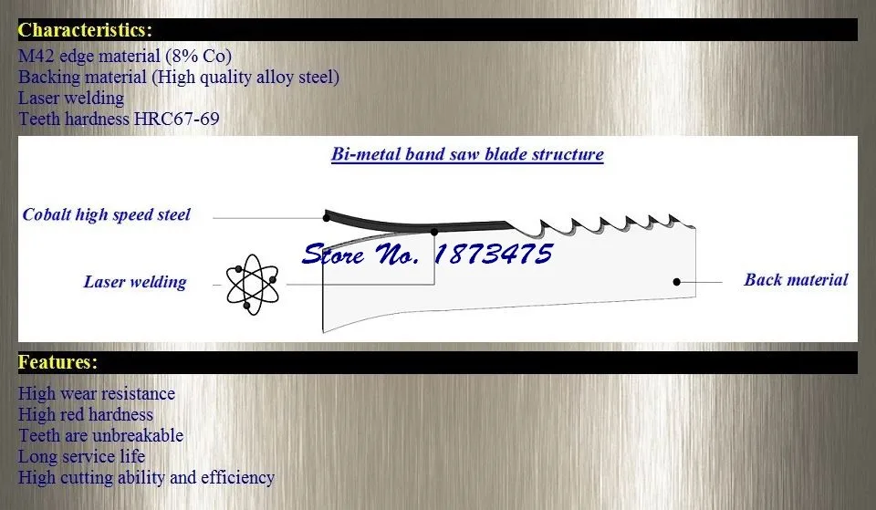 1215,1470) x13x0.6x14/18 T HSS прецизионная ленточная пила для резки металла M42 Биметаллическая Ленточная Пила