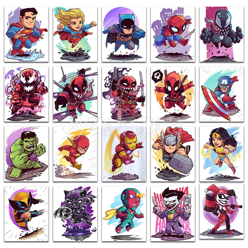 

Full Square Diamond painting super people 5D DIY Diamond embroidery Cross stitch Cartoon hero Full Round Diamond mosaic Anime #
