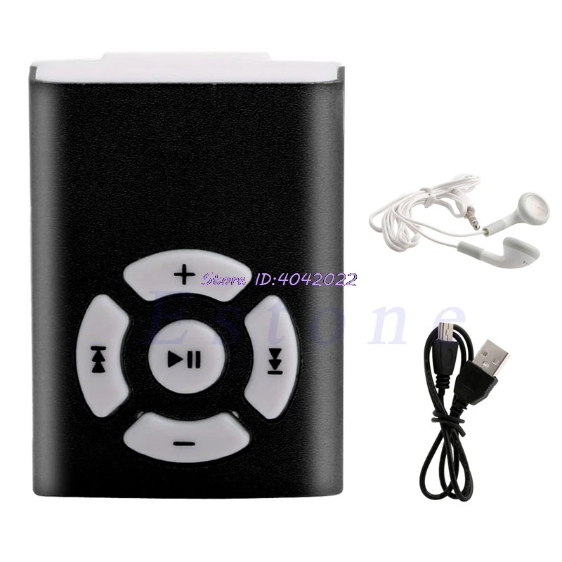 

Mini USB Clip MP3 Music Player Metal Support 32GB Micro SD TF Card + Earphone