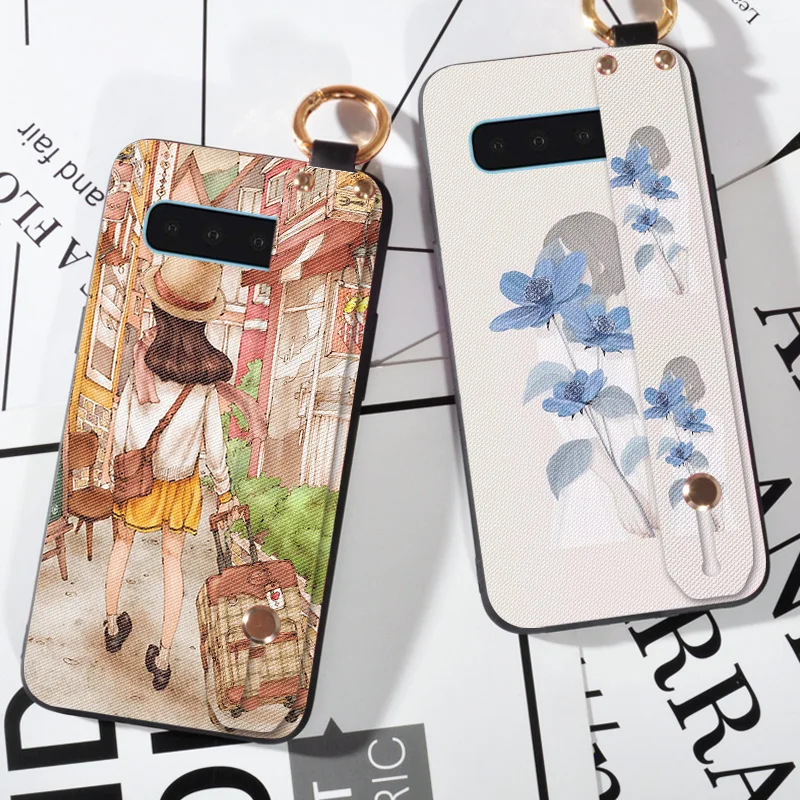 

Luxury Strap Case For Samsung Galaxy S8 S9 S10 Plus Pretty Flower Holder Case For Samsung Galaxy S10 Lite S10E Back Cover