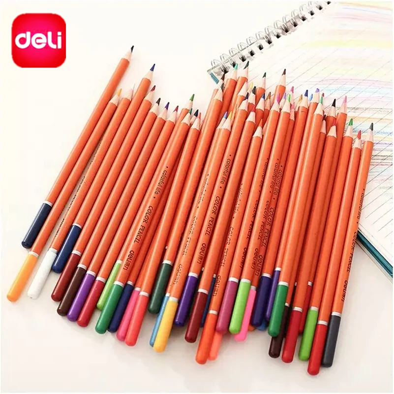 

Deli 24 Pronfessional Color Pencils Sketch Crayons Set School Supplies Chancery Stationery For Student Kids Gift Painting