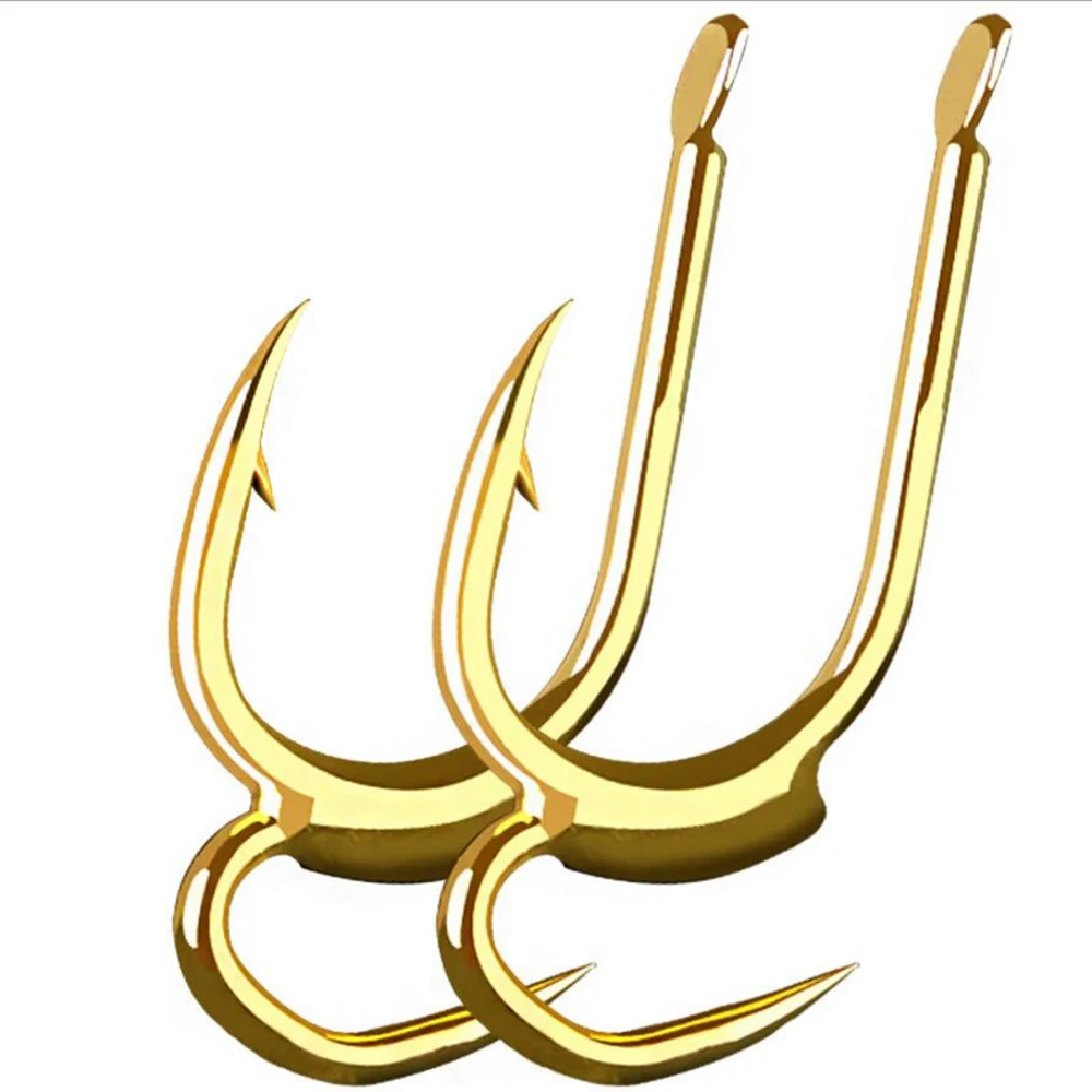 جديد 10 قطعة 1 حزمة عالية الكربون الصلب اثنين القوة طرف حاد القتال الصيد هوك مع الشائكة الأسماك والعتاد ل تايوان البحر الصيد