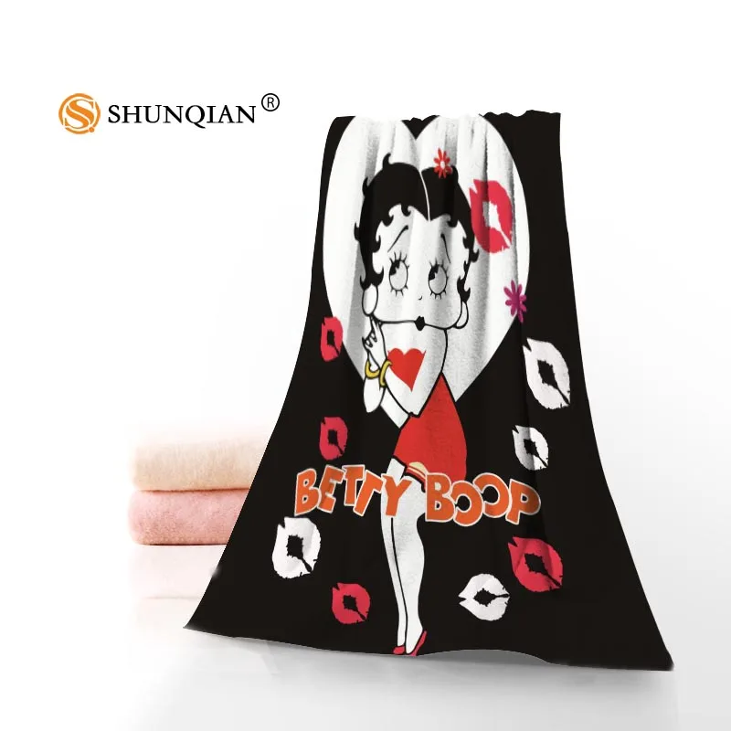 Новые Пользовательские Betty Boop полотенце с принтом хлопок лицо/банные полотенца из микрофибры Ткань для детей Мужчины Женщины полотенце для душа s A8.8